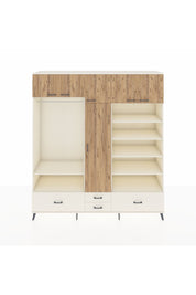 Hyperion Dolap 18 Raflı 4 Çekmeceli Tek Askılı 220x44x243 Aytaşı-Çam/Aytaşı