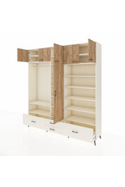 Hyperion Dolap 18 Raflı 4 Çekmeceli Tek Askılı 220x44x243 Aytaşı-Çam/Aytaşı