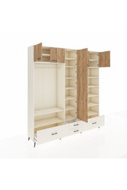 Hyperion Dolap 18 Raflı 4 Çekmeceli Tek Askılı 220x44x243 Aytaşı-Çam/Aytaşı