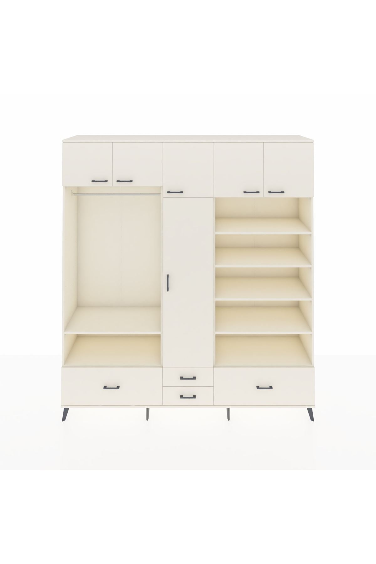 Hyperion Dolap 18 Raflı 4 Çekmeceli Tek Askılı 220x44x243 Aytaşı-Aytaşı/Aytaşı