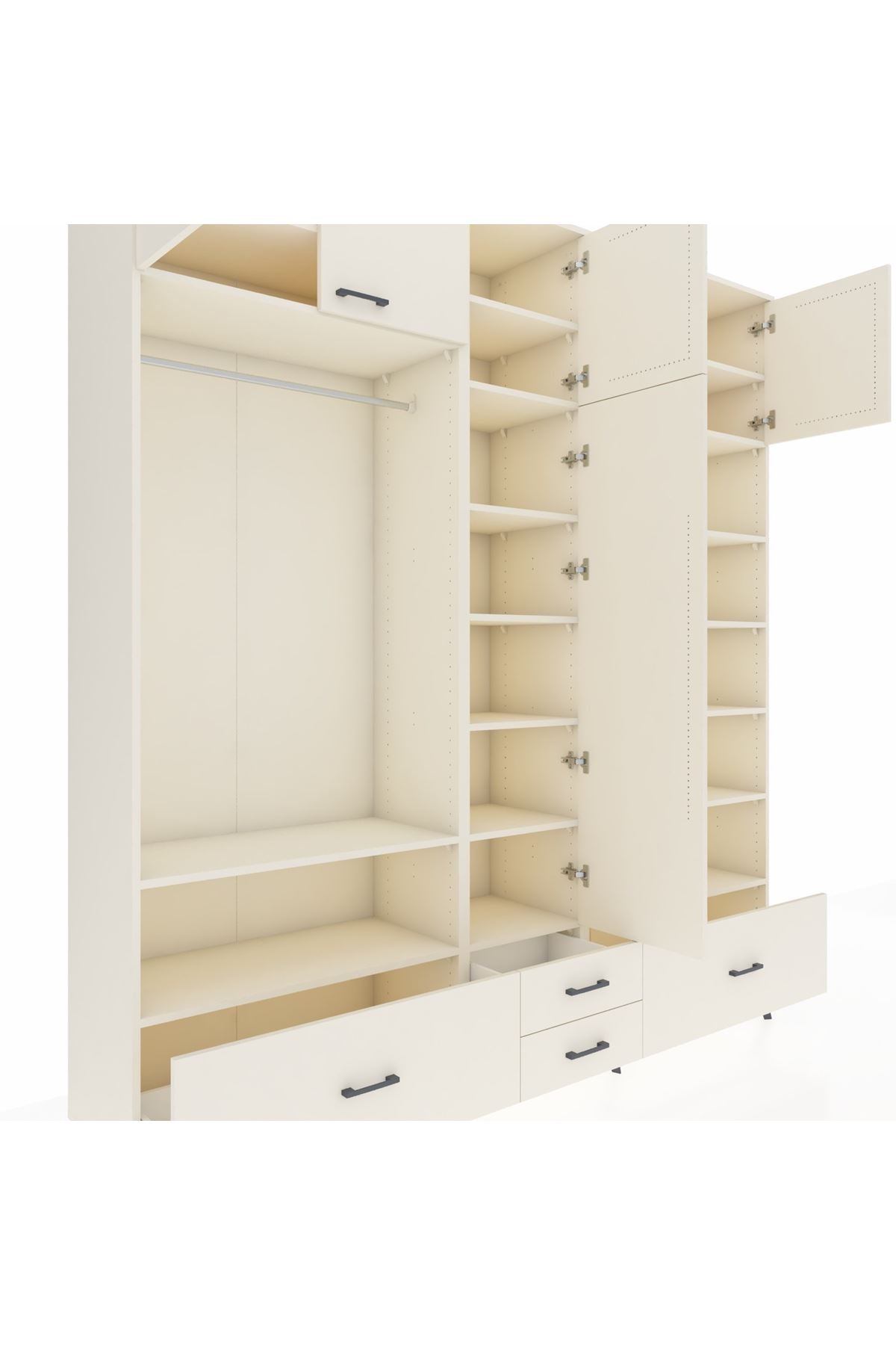 Hyperion Dolap 18 Raflı 4 Çekmeceli Tek Askılı 220x44x243 Aytaşı-Aytaşı/Aytaşı