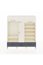 Hyperion Dolap 18 Raflı 4 Çekmeceli Tek Askılı 220x44x243 Aytaşı-Aytaşı/Antrasit