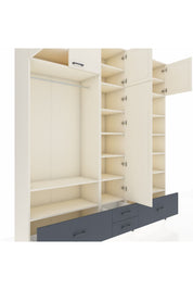 Hyperion Dolap 18 Raflı 4 Çekmeceli Tek Askılı 220x44x243 Aytaşı-Aytaşı/Antrasit