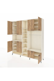 Hyperion Dolap 18 Raflı 8 Kapaklı Tek Askılı 220x44x243 Aytaşı-Çam/Aytaşı