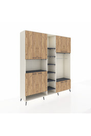 Hyperion Dolap 18 Raflı 8 Kapaklı Tek Askılı 220x44x243 Aytaşı-Çam/Antrasit