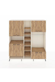 Hyperion Dolap 18 Raflı 8 Kapaklı Tek Askılı 220x44x243 Aytaşı-Çam/Çam