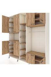 Hyperion Dolap 18 Raflı 8 Kapaklı Tek Askılı 220x44x243 Aytaşı-Çam/Çam