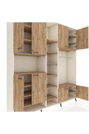 Hyperion Dolap 18 Raflı 8 Kapaklı Tek Askılı 220x44x243 Aytaşı-Çam/Çam