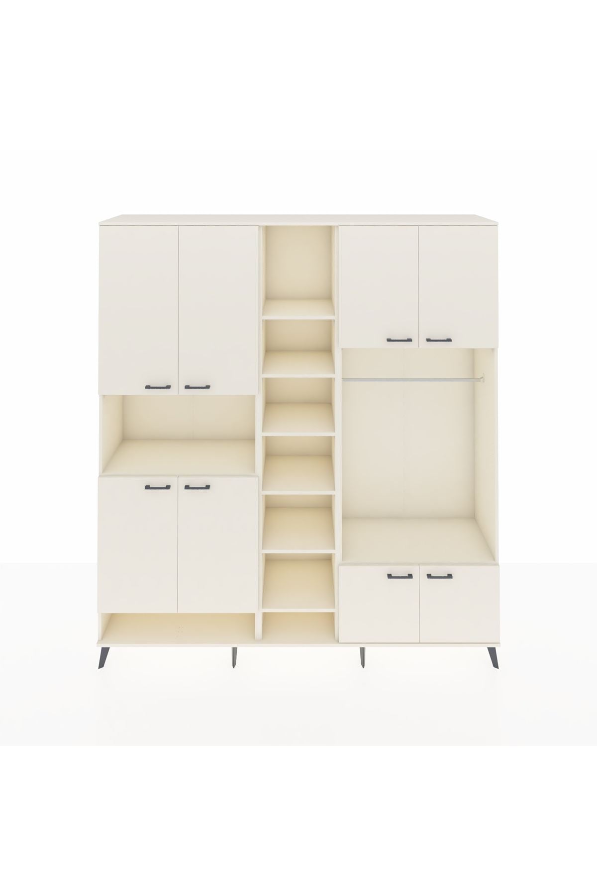 Hyperion Dolap 18 Raflı 8 Kapaklı Tek Askılı 220x44x243 Aytaşı-Aytaşı/Aytaşı