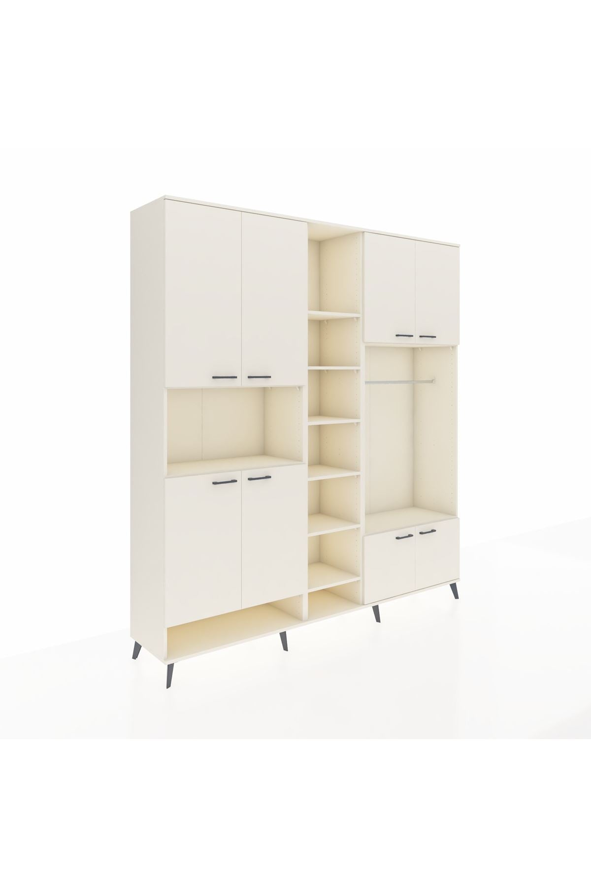 Hyperion Dolap 18 Raflı 8 Kapaklı Tek Askılı 220x44x243 Aytaşı-Aytaşı/Aytaşı