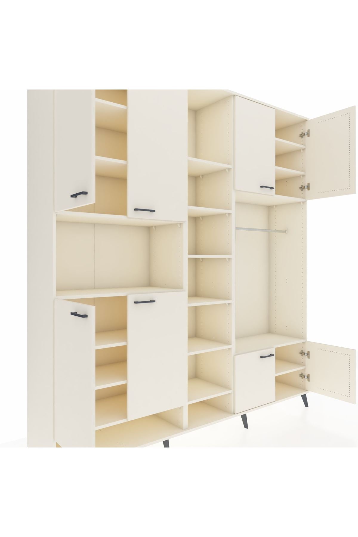 Hyperion Dolap 18 Raflı 8 Kapaklı Tek Askılı 220x44x243 Aytaşı-Aytaşı/Aytaşı