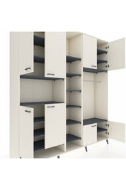 Hyperion Dolap 18 Raflı 8 Kapaklı Tek Askılı 220x44x243 Aytaşı-Aytaşı/Antrasit