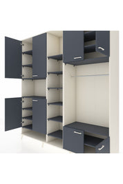 Hyperion Dolap 18 Raflı 8 Kapaklı Tek Askılı 220x44x243 Aytaşı-Antrasit/Antrasit