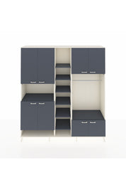 Hyperion Dolap 18 Raflı 8 Kapaklı Tek Askılı 220x44x243 Aytaşı-Antrasit/Antrasit