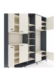 Hyperion Dolap 18 Raflı 8 Kapaklı Tek Askılı 220x44x243 Antrasit-Aytaşı/Aytaşı