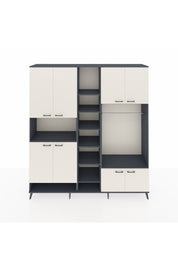 Hyperion Dolap 18 Raflı 8 Kapaklı Tek Askılı 220x44x243 Antrasit-Aytaşı/Antrasit