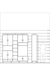 Hyperion Dolap 18 Raflı 8 Kapaklı Tek Askılı 220x44x243 - S553M025V14B