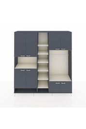 Hyperion Dolap 18 Raflı 8 Kapaklı Tek Askılı 220x44x243 Antrasit-Antrasit/Aytaşı