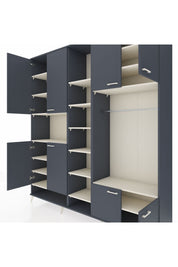 Hyperion Dolap 18 Raflı 8 Kapaklı Tek Askılı 220x44x243 Antrasit-Antrasit/Aytaşı