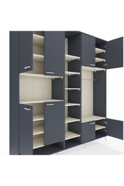 Hyperion Dolap 18 Raflı 8 Kapaklı Tek Askılı 220x44x243 Antrasit-Antrasit/Aytaşı