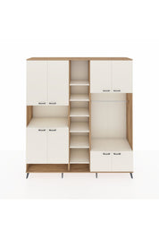 Hyperion Dolap 18 Raflı 8 Kapaklı Tek Askılı 220x44x243 Çam-Aytaşı/Aytaşı