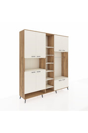 Hyperion Dolap 18 Raflı 8 Kapaklı Tek Askılı 220x44x243 Çam-Aytaşı/Aytaşı