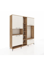 Hyperion Dolap 18 Raflı 8 Kapaklı Tek Askılı 220x44x243 Çam-Aytaşı/Çam