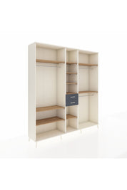 Hyperion Dolap 10 Raflı 2 Çekmeceli 3 Askılı 220x44x243 Aytaşı-Çam/Antrasit