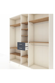 Hyperion Dolap 10 Raflı 2 Çekmeceli 3 Askılı 220x44x243 Aytaşı-Çam/Antrasit