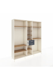 Hyperion Dolap 10 Raflı 2 Çekmeceli 3 Askılı 220x44x243 Aytaşı-Çam/Antrasit