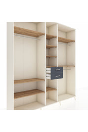 Hyperion Dolap 10 Raflı 2 Çekmeceli 3 Askılı 220x44x243 Aytaşı-Çam/Antrasit