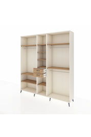 Hyperion Dolap 10 Raflı 2 Çekmeceli 3 Askılı 220x44x243 Aytaşı-Çam/Çam