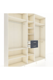 Hyperion Dolap 10 Raflı 2 Çekmeceli 3 Askılı 220x44x243 Aytaşı-Aytaşı/Antrasit