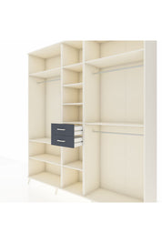 Hyperion Dolap 10 Raflı 2 Çekmeceli 3 Askılı 220x44x243 Aytaşı-Aytaşı/Antrasit