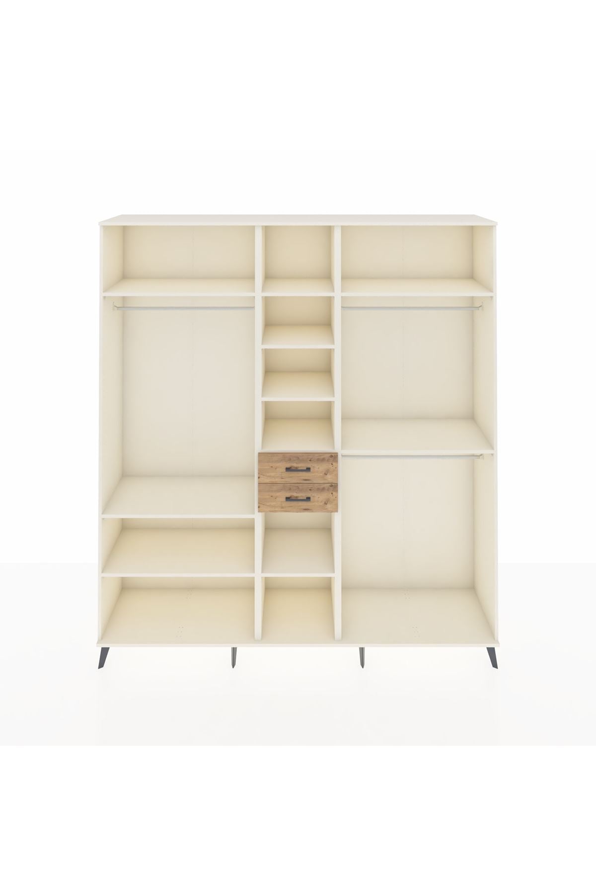 Hyperion Dolap 10 Raflı 2 Çekmeceli 3 Askılı 220x44x243 Aytaşı-Aytaşı/Çam