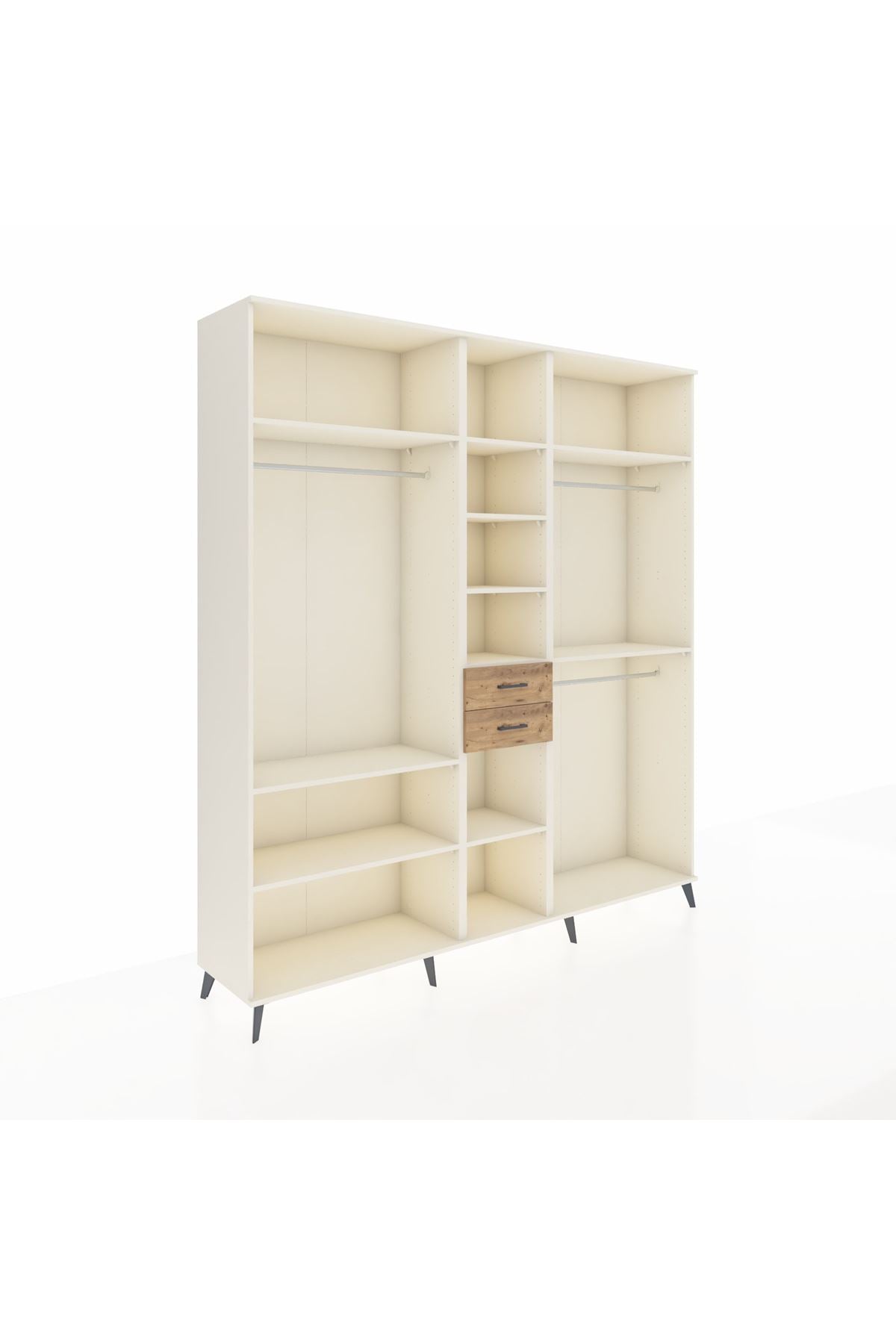 Hyperion Dolap 10 Raflı 2 Çekmeceli 3 Askılı 220x44x243 Aytaşı-Aytaşı/Çam