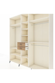 Hyperion Dolap 10 Raflı 2 Çekmeceli 3 Askılı 220x44x243 Aytaşı-Aytaşı/Çam