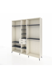 Hyperion Dolap 10 Raflı 2 Çekmeceli 3 Askılı 220x44x243 Aytaşı-Antrasit/Aytaşı