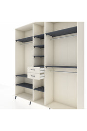 Hyperion Dolap 10 Raflı 2 Çekmeceli 3 Askılı 220x44x243 Aytaşı-Antrasit/Aytaşı