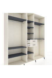 Hyperion Dolap 10 Raflı 2 Çekmeceli 3 Askılı 220x44x243 Aytaşı-Antrasit/Aytaşı