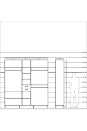 Hyperion Dolap 10 Raflı 2 Çekmeceli 3 Askılı 220x44x243 - S553M026V07B