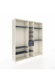 Hyperion Dolap 10 Raflı 2 Çekmeceli 3 Askılı 220x44x243 Aytaşı-Antrasit/Antrasit