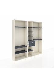 Hyperion Dolap 10 Raflı 2 Çekmeceli 3 Askılı 220x44x243 Aytaşı-Antrasit/Antrasit