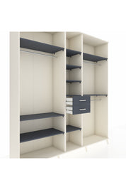 Hyperion Dolap 10 Raflı 2 Çekmeceli 3 Askılı 220x44x243 Aytaşı-Antrasit/Antrasit