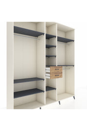 Hyperion Dolap 10 Raflı 2 Çekmeceli 3 Askılı 220x44x243 Aytaşı-Antrasit/Çam