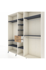 Hyperion Dolap 10 Raflı 2 Çekmeceli 3 Askılı 220x44x243 Aytaşı-Antrasit/Çam