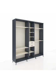 Hyperion Dolap 10 Raflı 2 Çekmeceli 3 Askılı 220x44x243 Antrasit-Aytaşı/Aytaşı