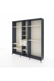 Hyperion Dolap 10 Raflı 2 Çekmeceli 3 Askılı 220x44x243 Antrasit-Aytaşı/Aytaşı