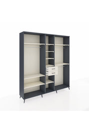 Hyperion Dolap 10 Raflı 2 Çekmeceli 3 Askılı 220x44x243 Antrasit-Aytaşı/Aytaşı