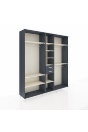 Hyperion Dolap 10 Raflı 2 Çekmeceli 3 Askılı 220x44x243 Antrasit-Aytaşı/Antrasit
